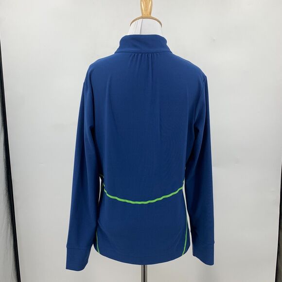 Nike Golf Dri Fit Top Womens Medium Blue Green Snap Button Collar Long Sleeve - Picture 5 of 11